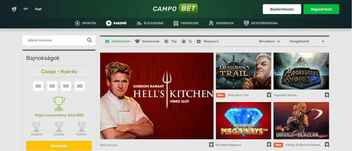Campobet kaszinó hivatalos oldala