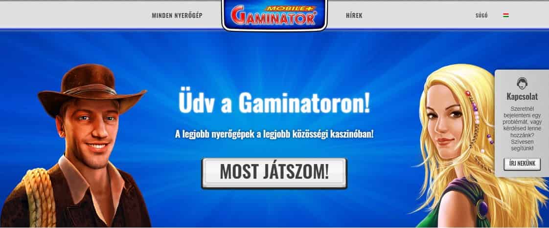 A Gaminator magyar online kaszinó oldala.